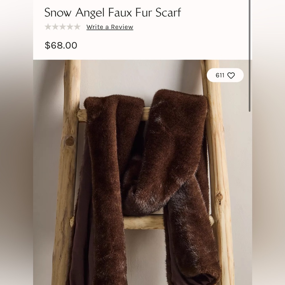 Free People Snow Angel Faux Fur Scarf NWT